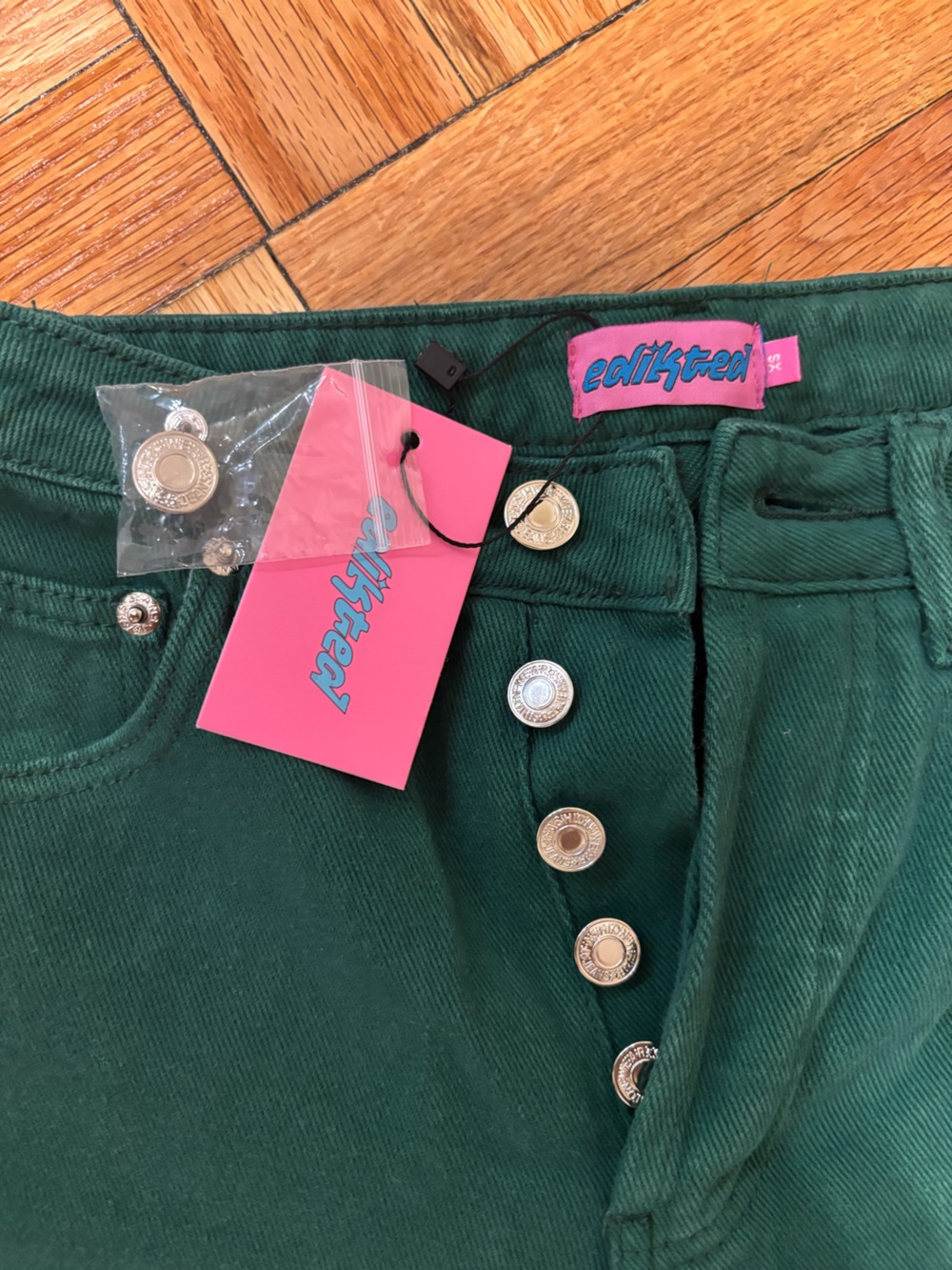 NWT Green Edikted Wide Leg Jeans